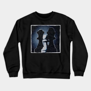 Chess pieces Batik Design Black Crewneck Sweatshirt